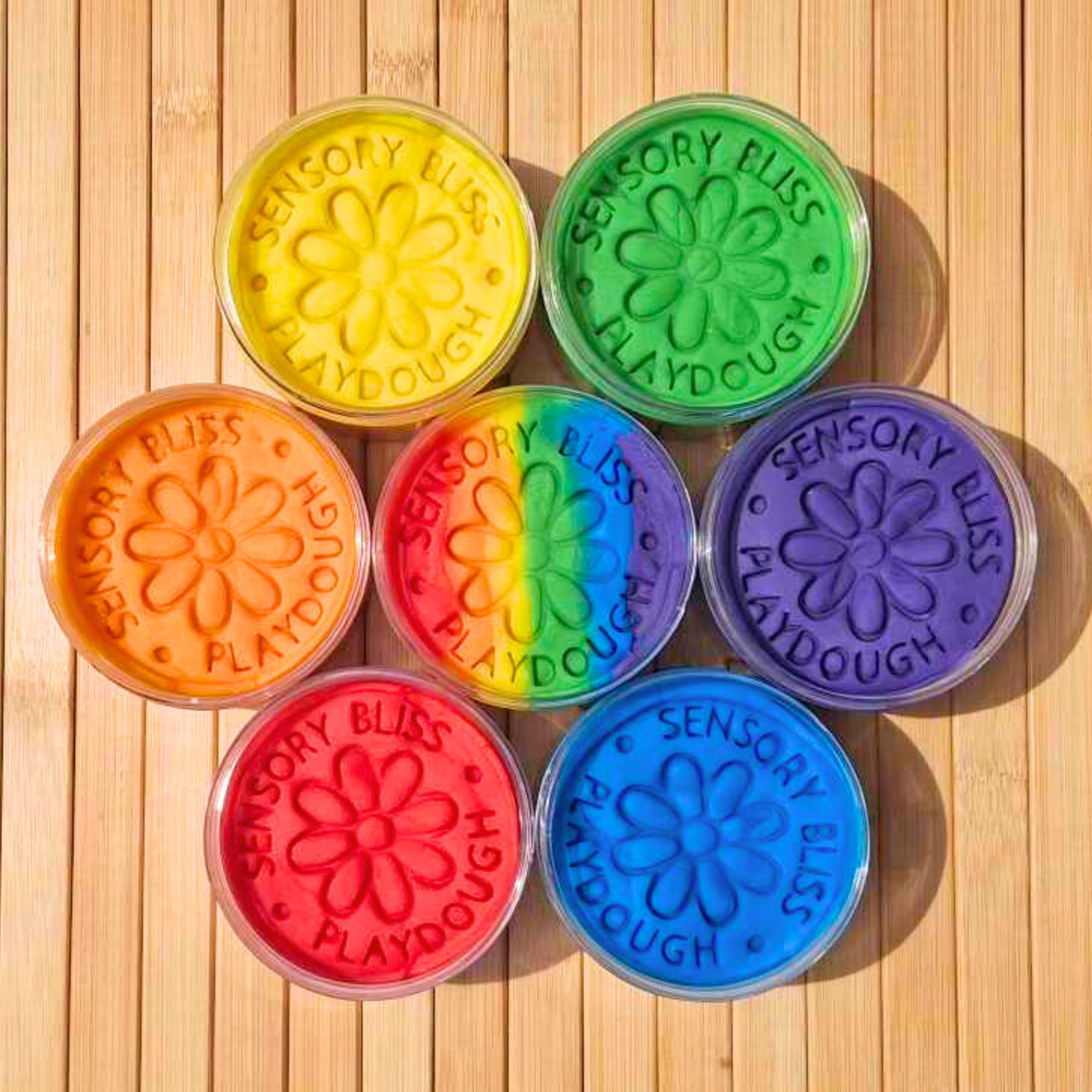 Rainbow in a - Jar Soft Homemade Non-ToxiPlaydough - 250g