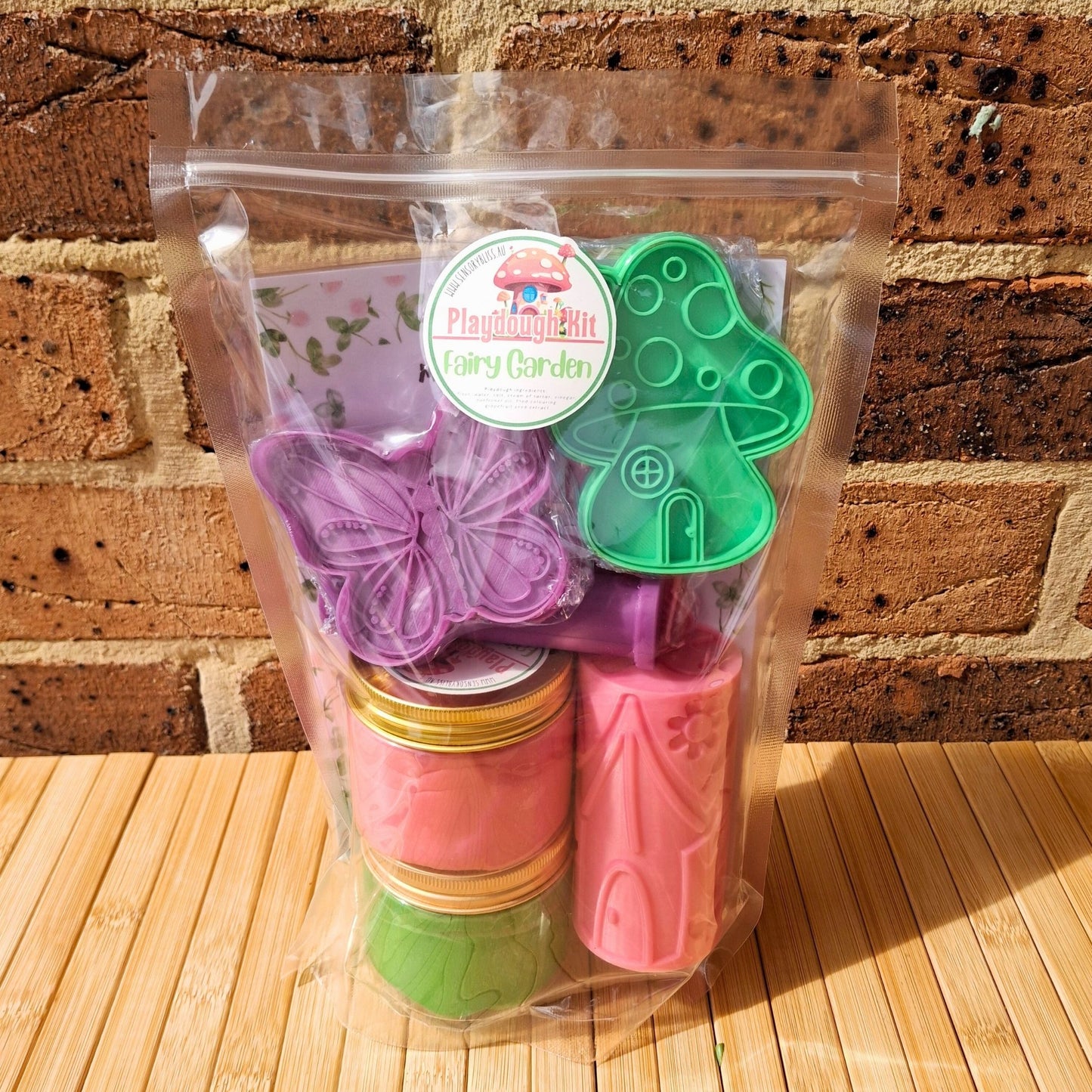 Fairy Garden Playdough Kit - Fairy, Mushroom House, Butterfly