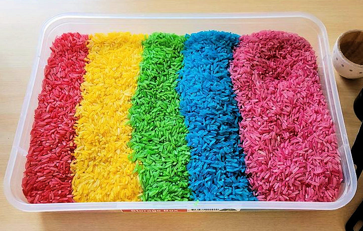 Rainbow Sensory Rice - Mix your Own - 1.5kg