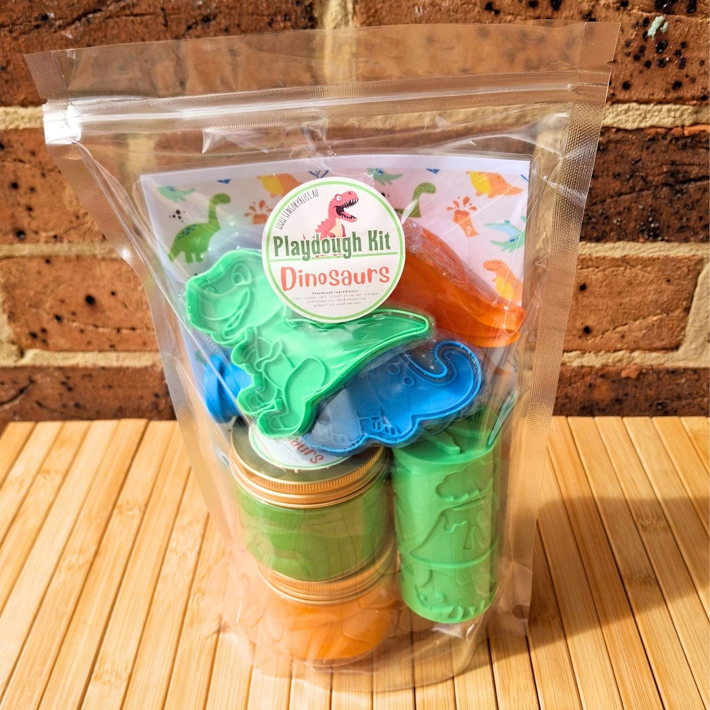 Dinosaur Playdough Kit - Triceratops, T-Rex, Long Neck