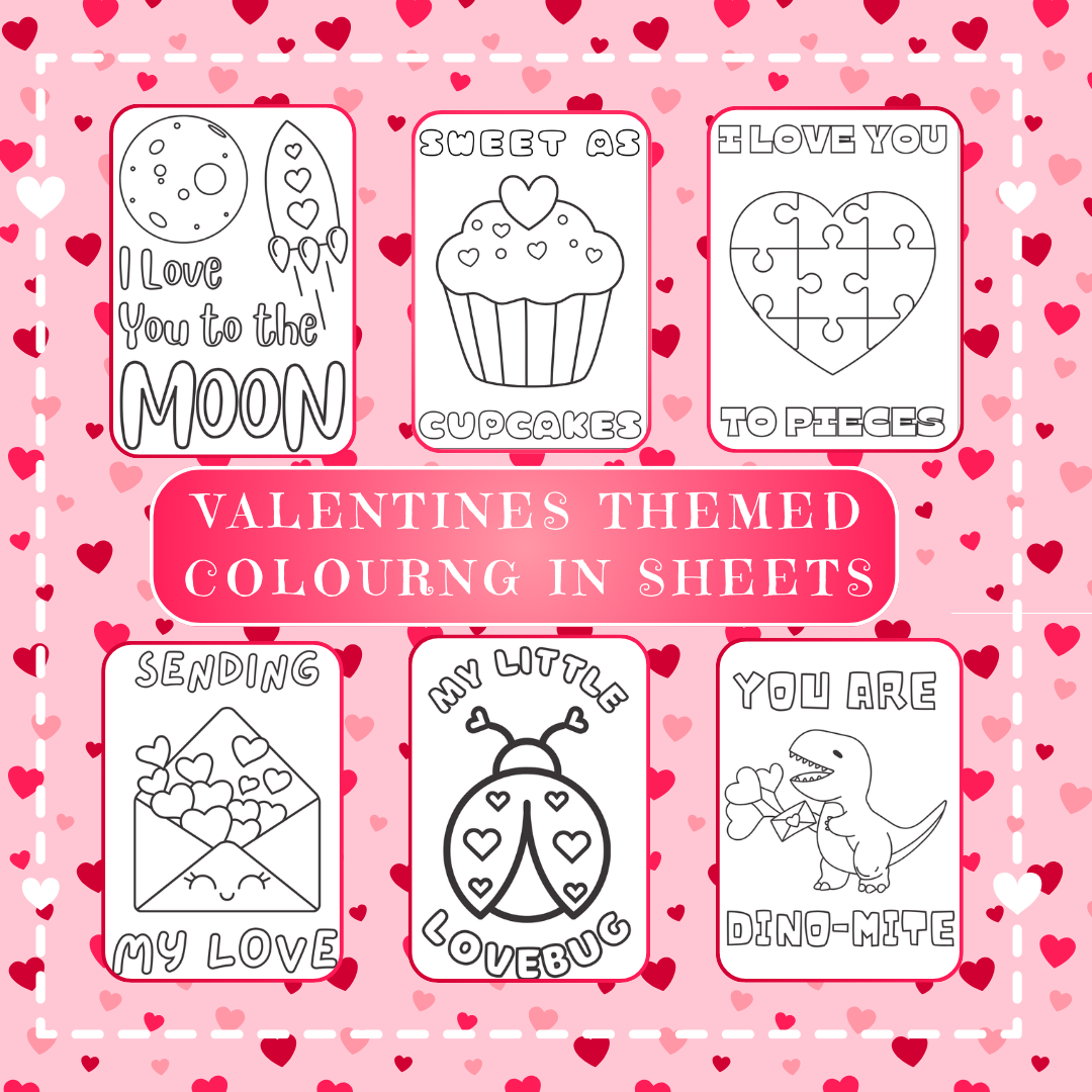 10 Free Valentine’s Themed Colouring-In Pages