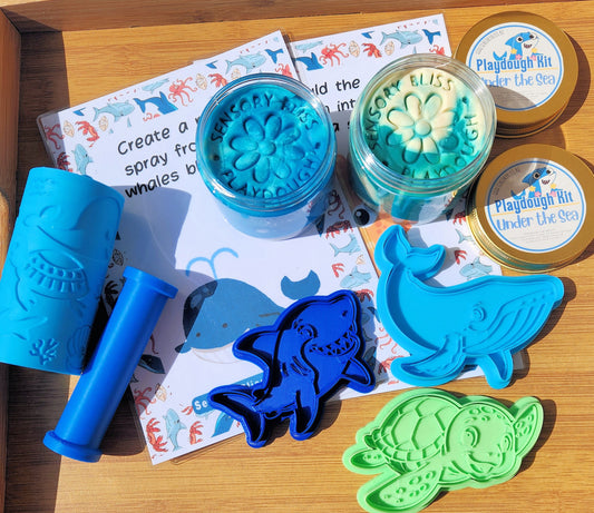 Under the Sea Playdough Kit - Shark, Turtle, Humpback Whale