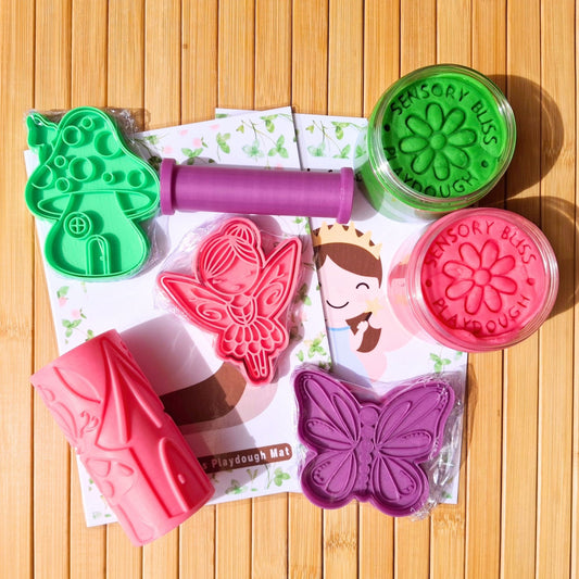 Fairy Garden Playdough Kit - Fairy, Mushroom House, Butterfly