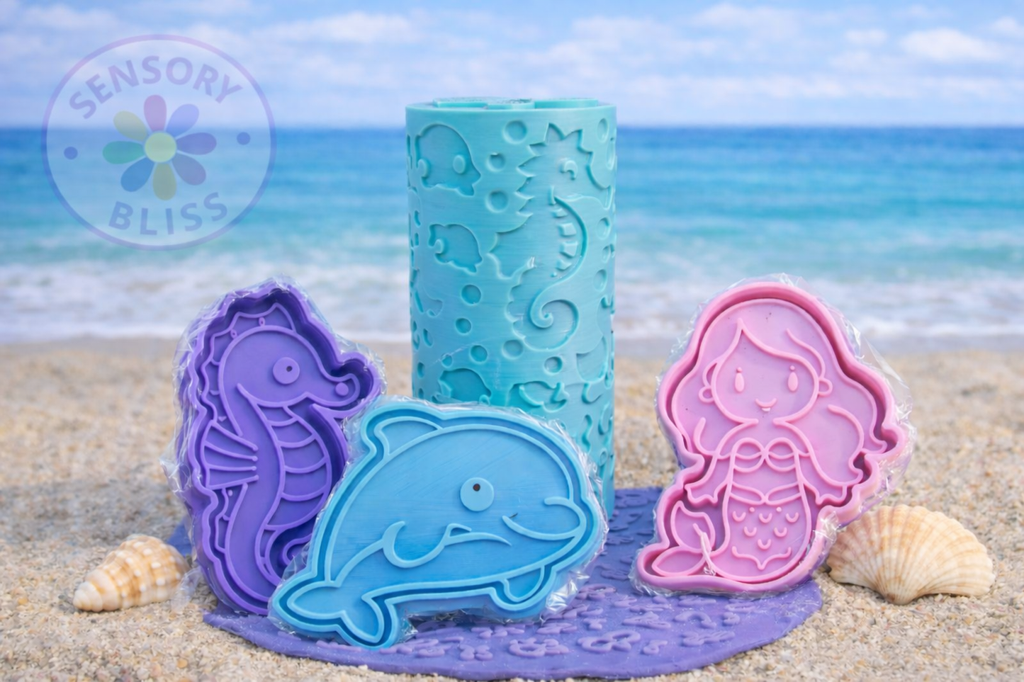 Mermaid Theme Playdough Cutters/Stamps & Patterned Rollers