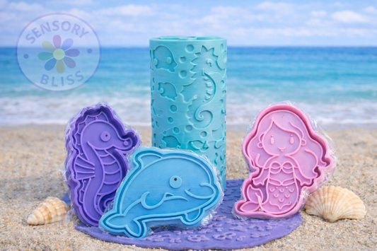 Mermaid Theme Playdough Cutters/Stamps & Patterned Rollers