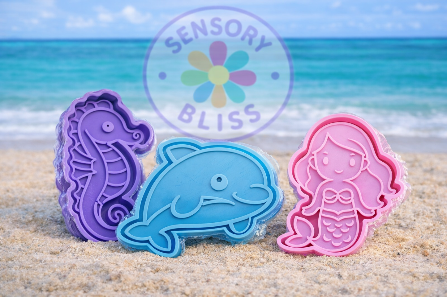 Mermaid Theme Playdough Cutters/Stamps & Patterned Rollers