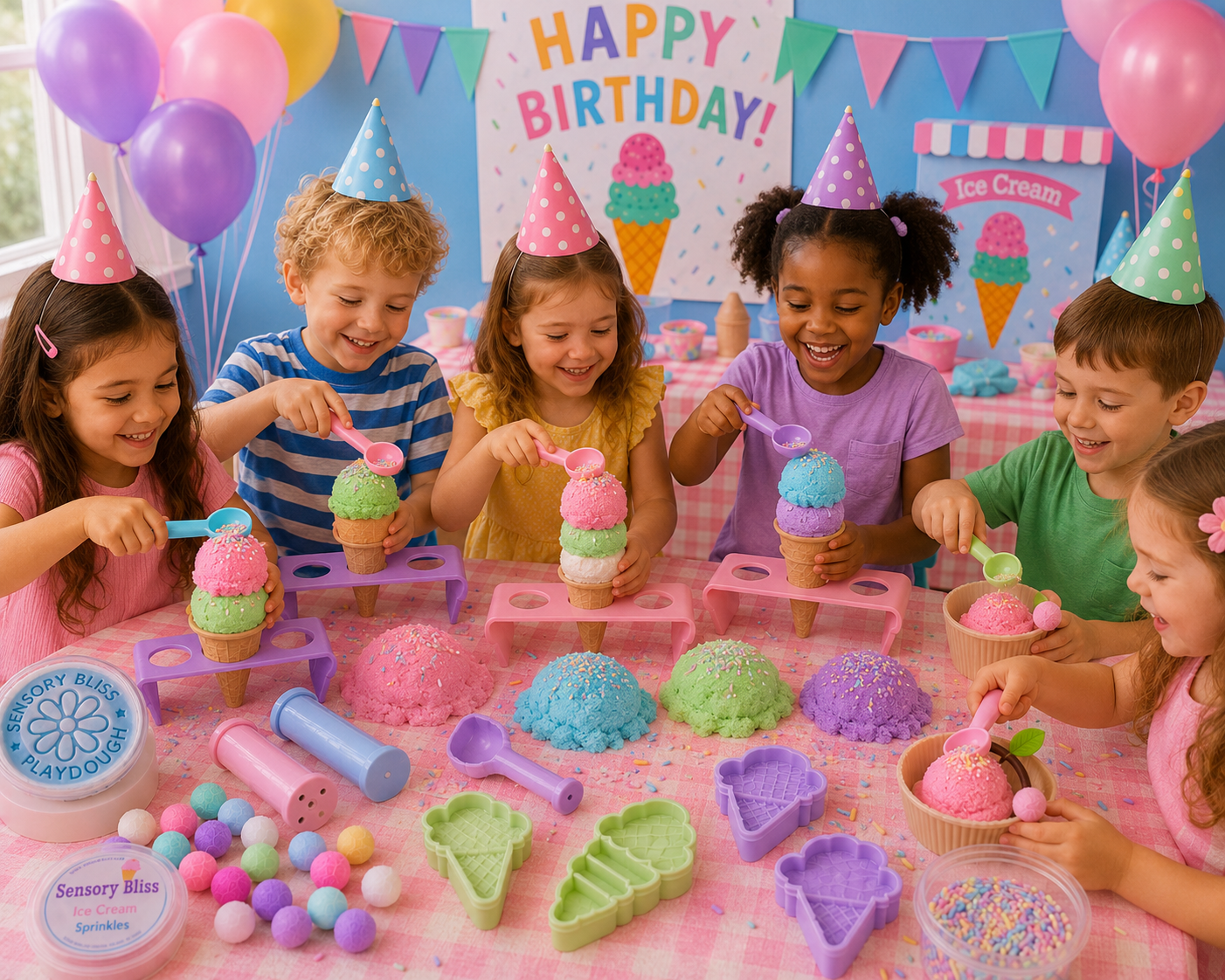 Ice-Cream Playdough Kit - Sweet Scented Playdough