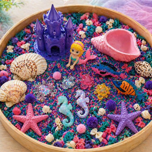 Mermaid Pour & Play Kit - Sensory Bin & Tray Filler