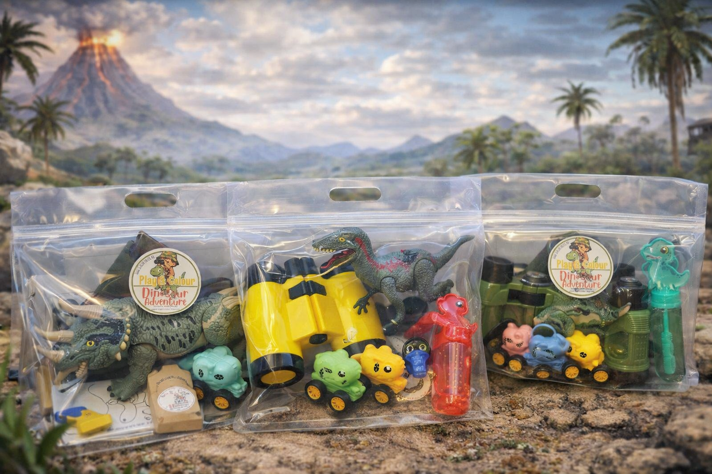 Dinosaur Adventures – Play & Colour Travel Kit