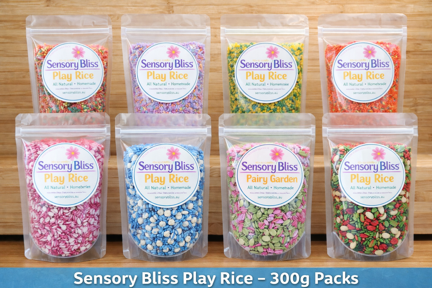 Sensory Play Rice – Mixed Colour Blends (300g)