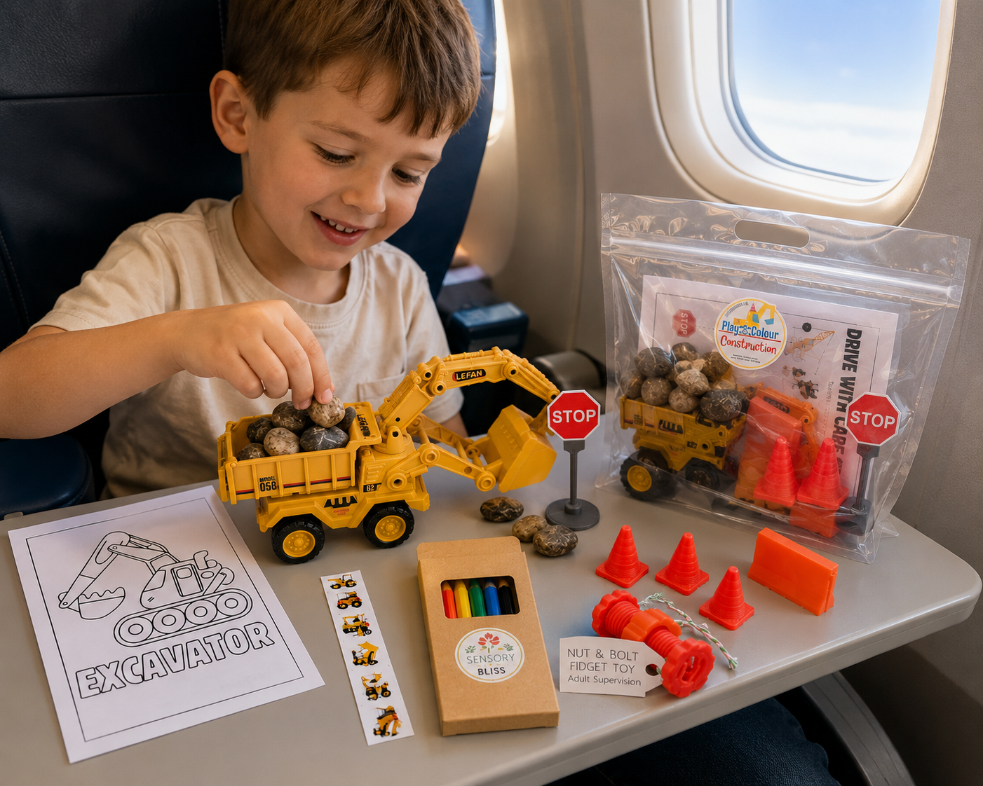 Construction Grab & Go – Travel and Activity Kit