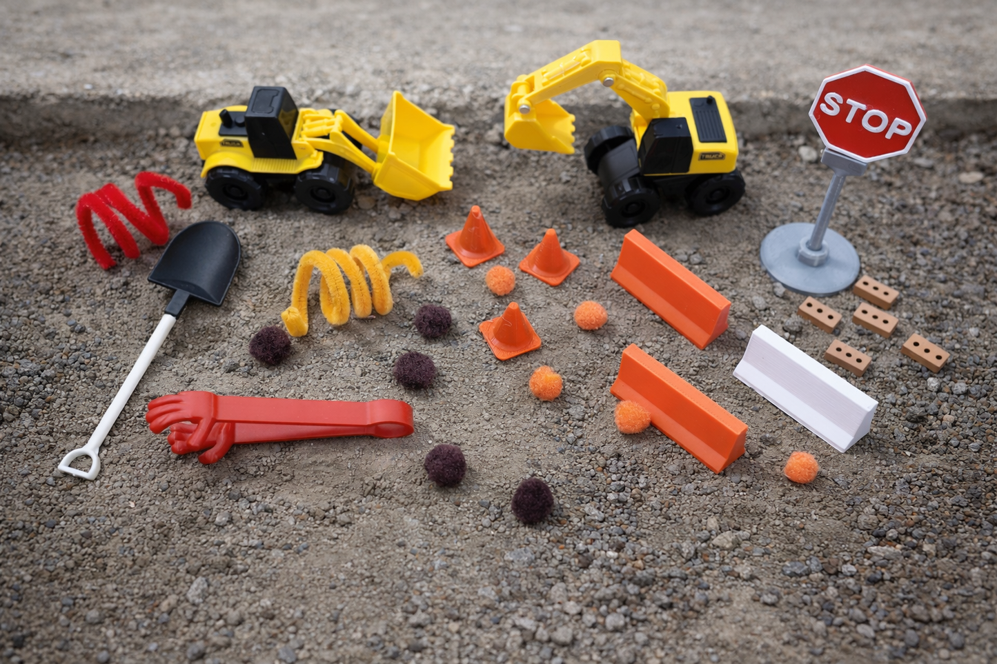 Construction Pour & Play Sensory Tray Filler Kit