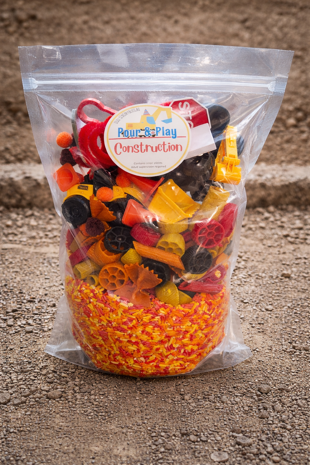 Construction Pour & Play Sensory Tray Filler Kit