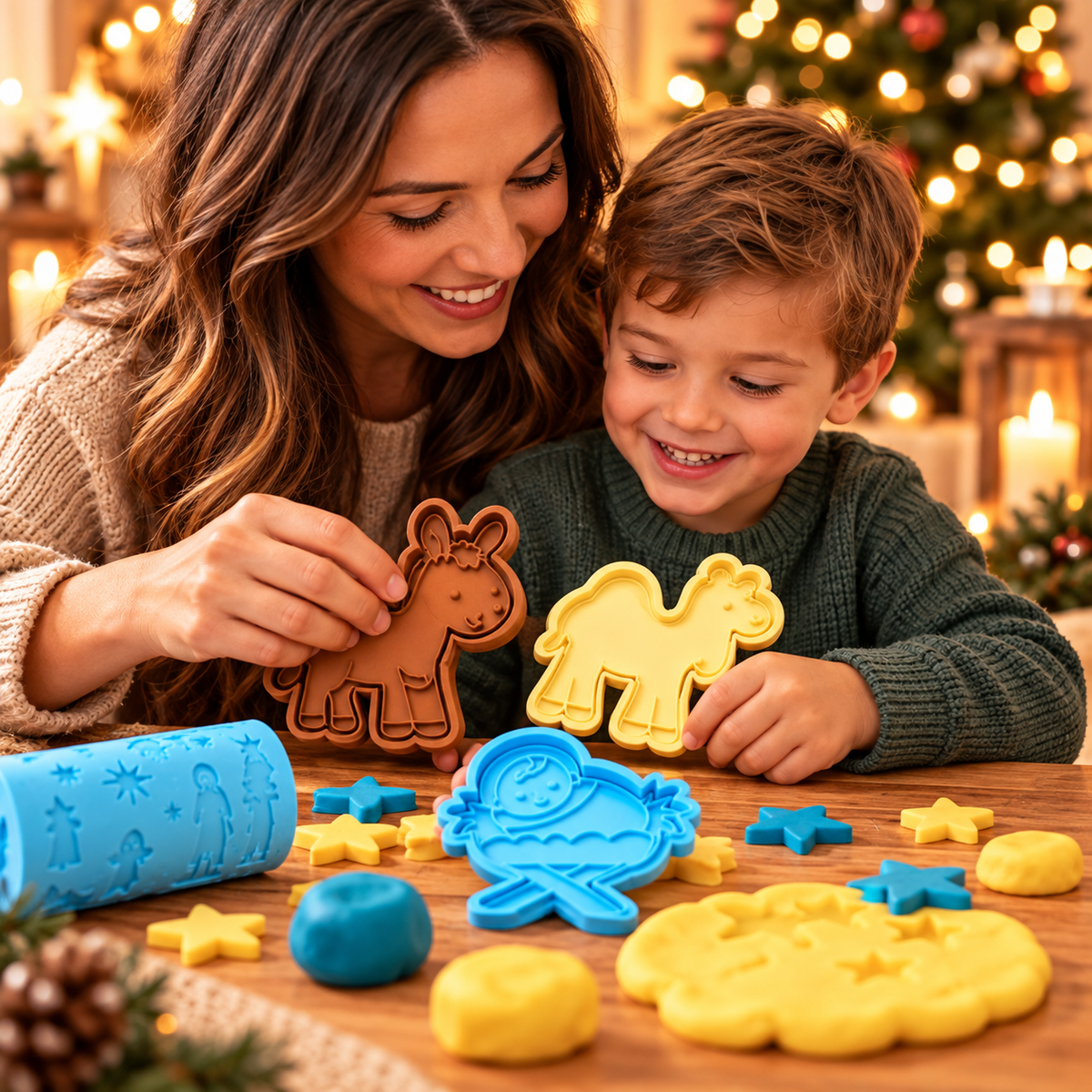 Nativity Scene Playdough Kit - Christian Christmas Edition