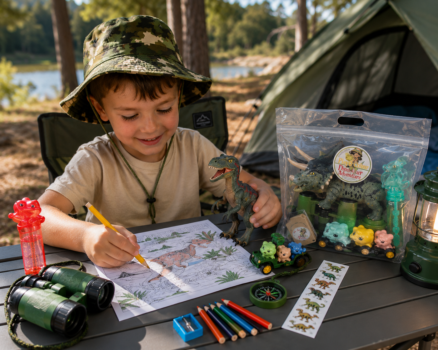 Dinosaur Grab & Go Activity  Kit - Perfect for travel, holidays and screen-free fun.