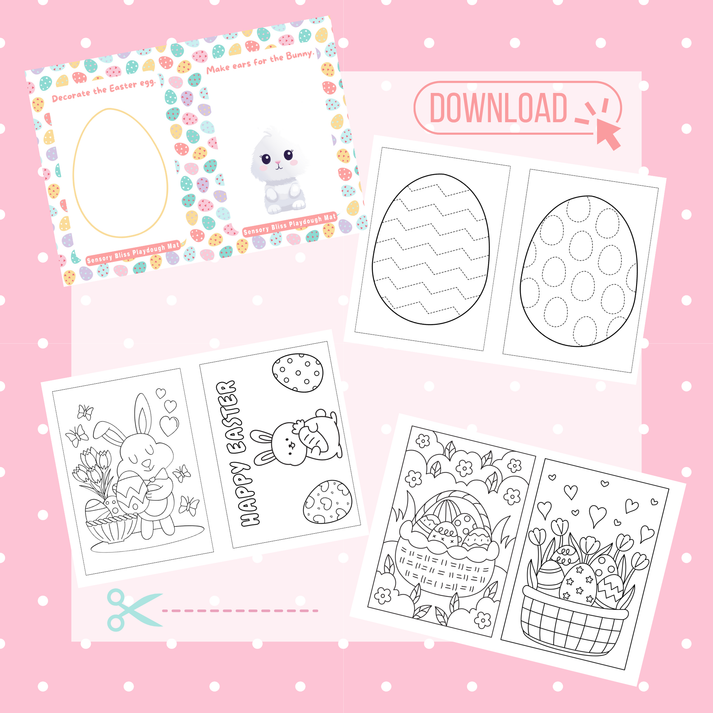 Downloadable PDF Easter Playdough Mats + Colouring & Tracing Pages ...