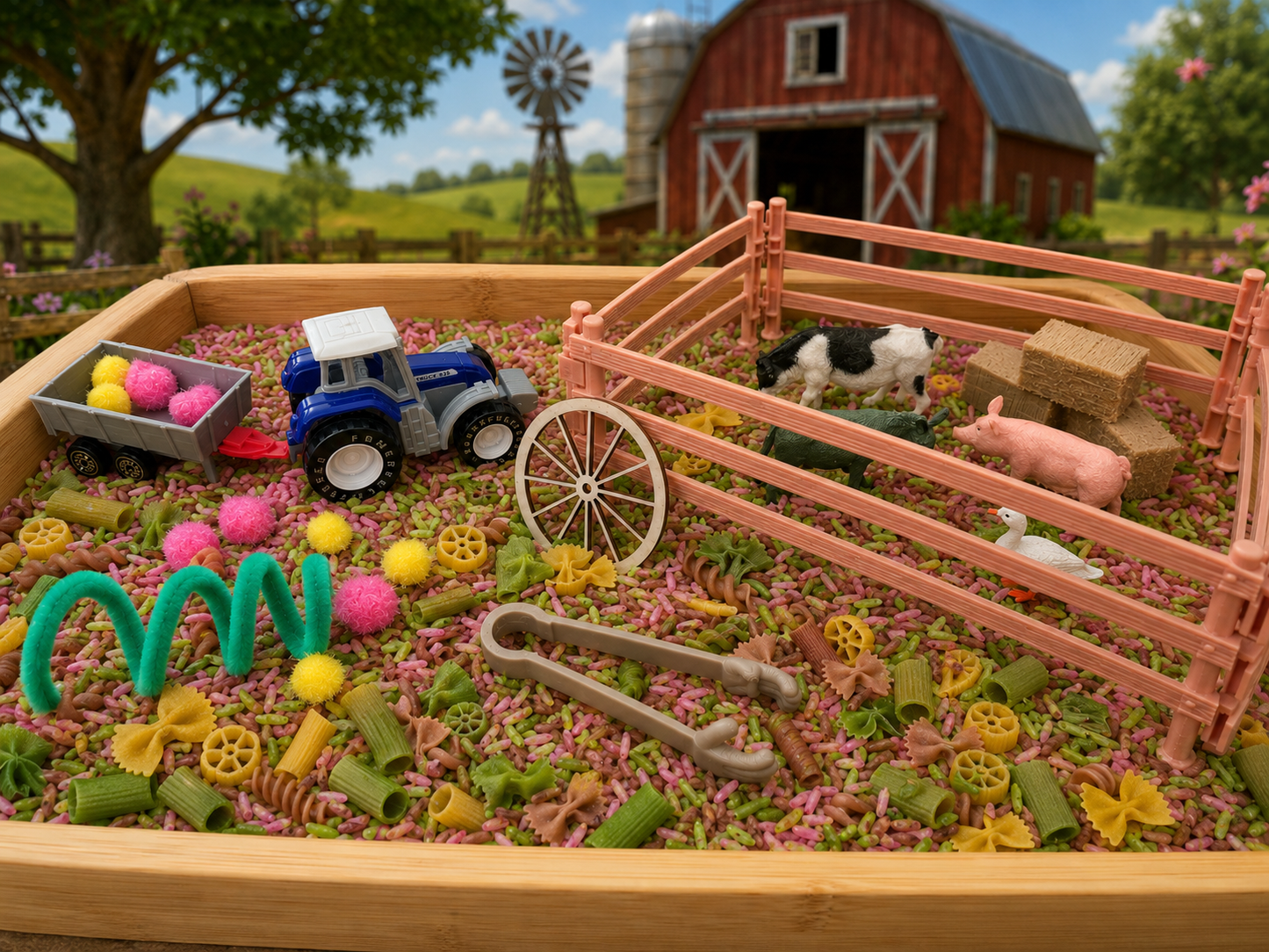 On the Farm Pour & Play - Animals Sensory Bin Tray Filler
