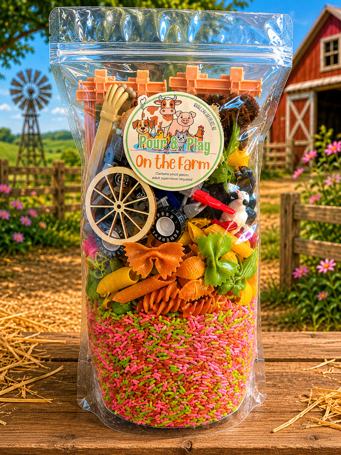 On the Farm Pour & Play - Animals Sensory Bin Tray Filler