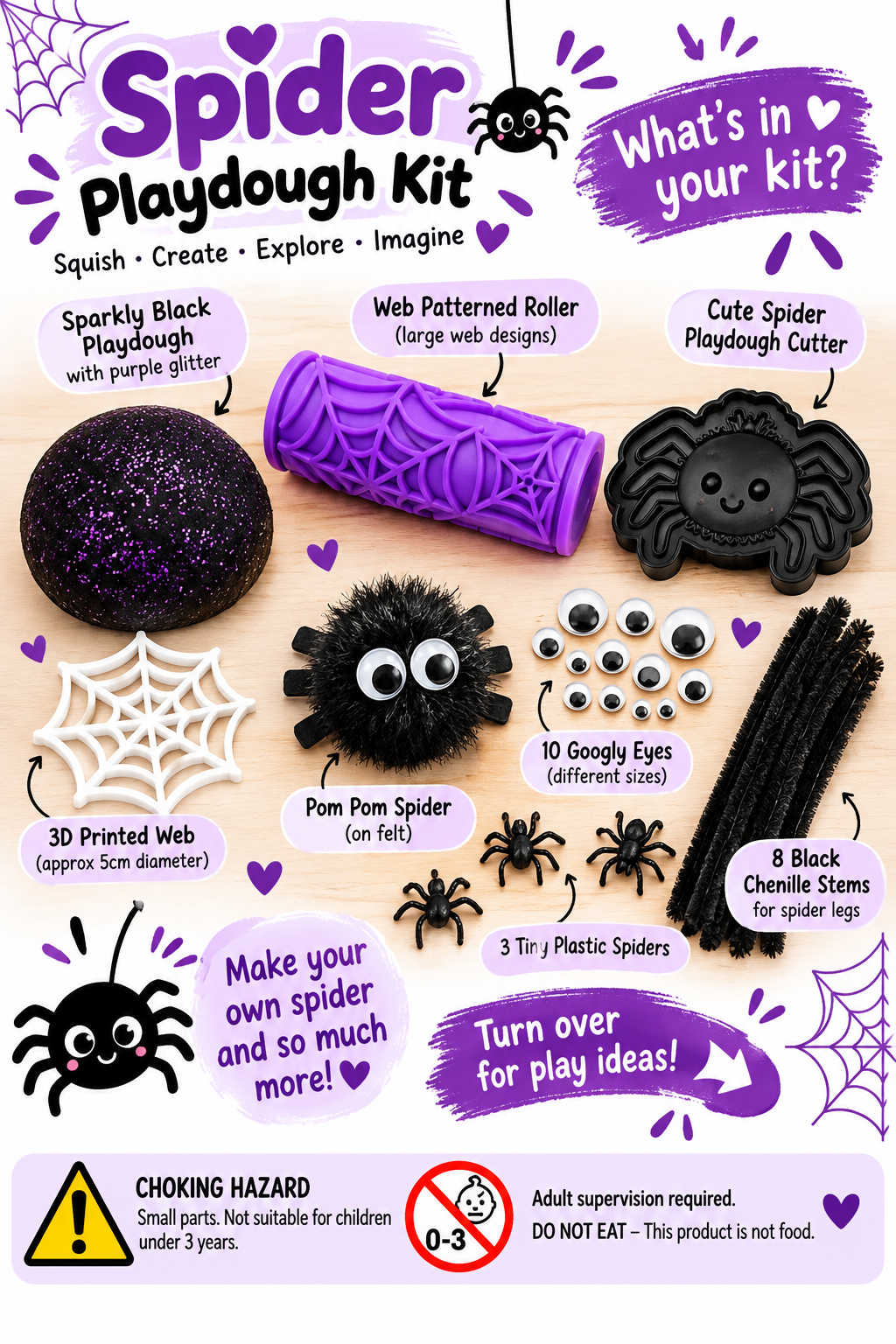 Make a Spider Playdough Kit | Halloween Sensory Play Kit
