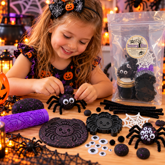 Make a Spider Playdough Kit | Halloween Sensory Play Kit