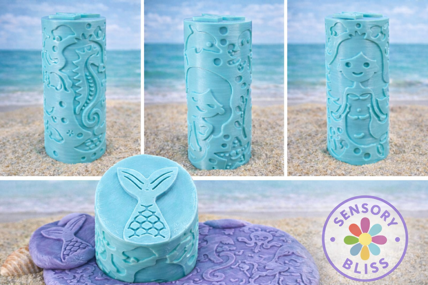 Mermaid Playdough Kit - Cutters/Stamps & Rollers