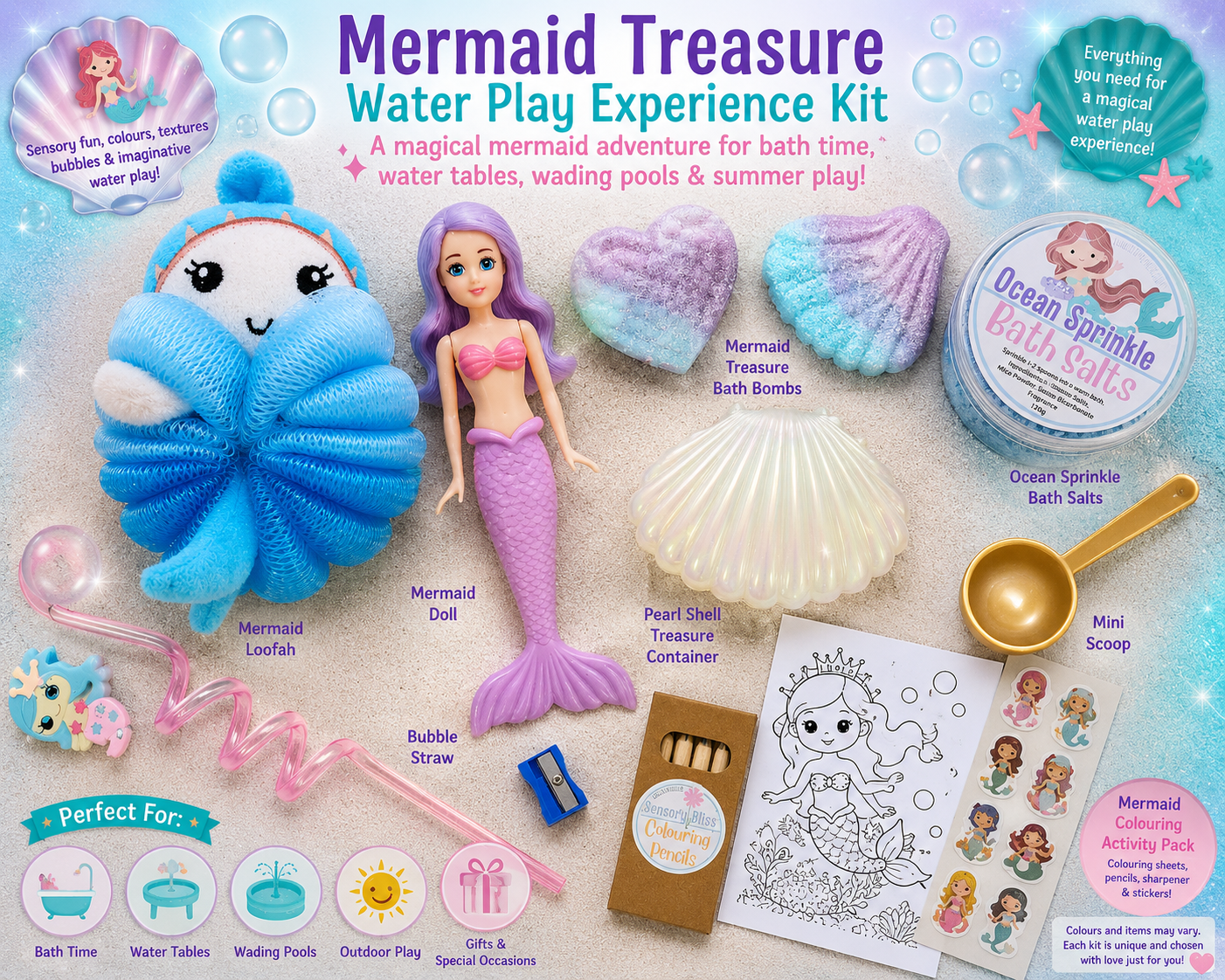 Mermaid Water Play Sensory Experience – Grab & Go Kit