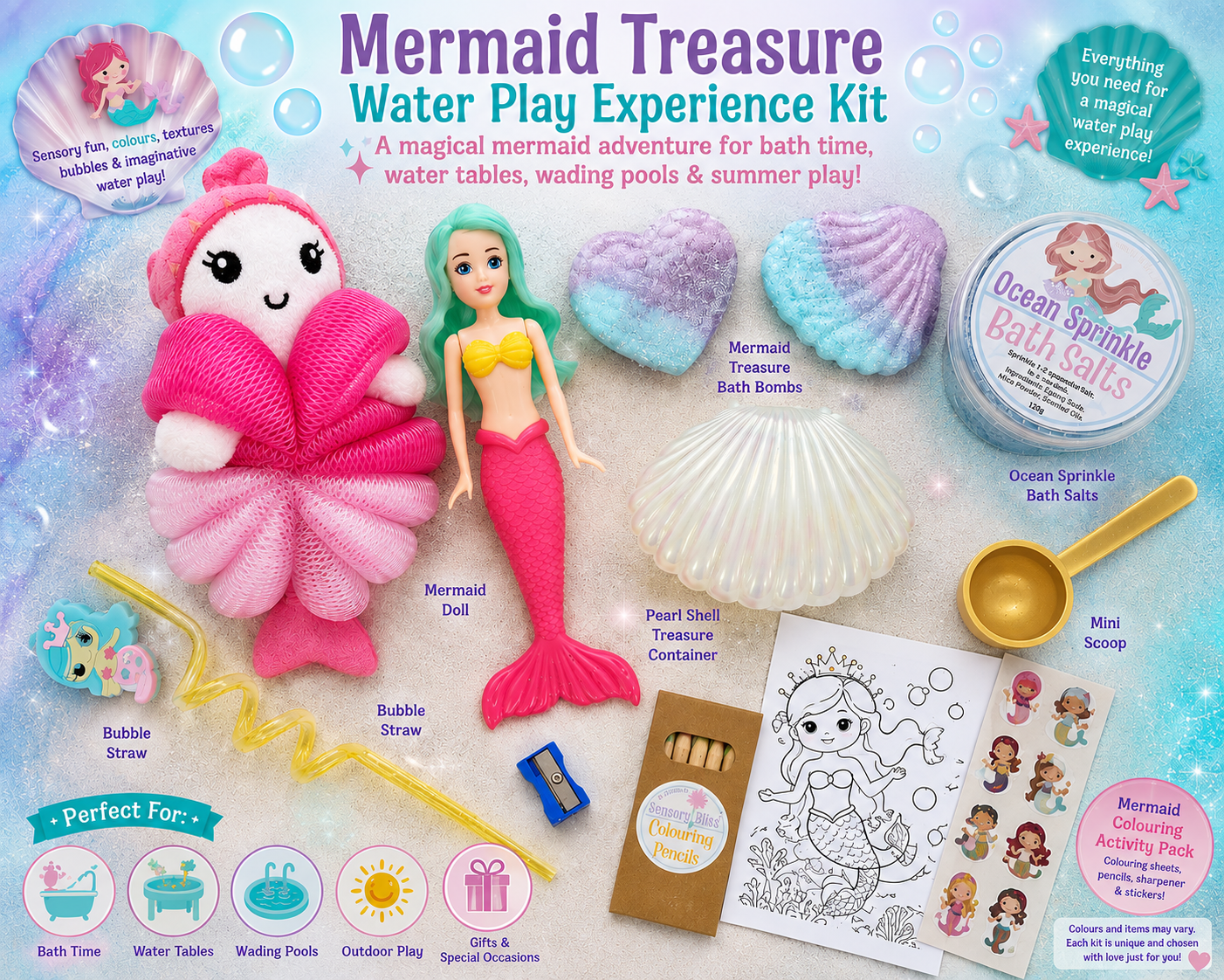 Mermaid Water Play Sensory Experience – Grab & Go Kit