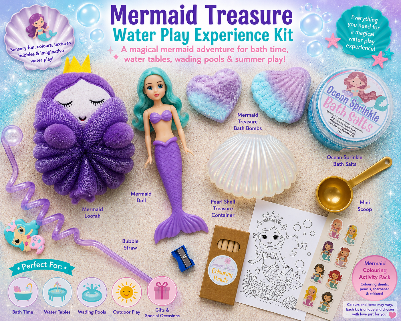 Mermaid Water Play Sensory Experience – Grab & Go Kit