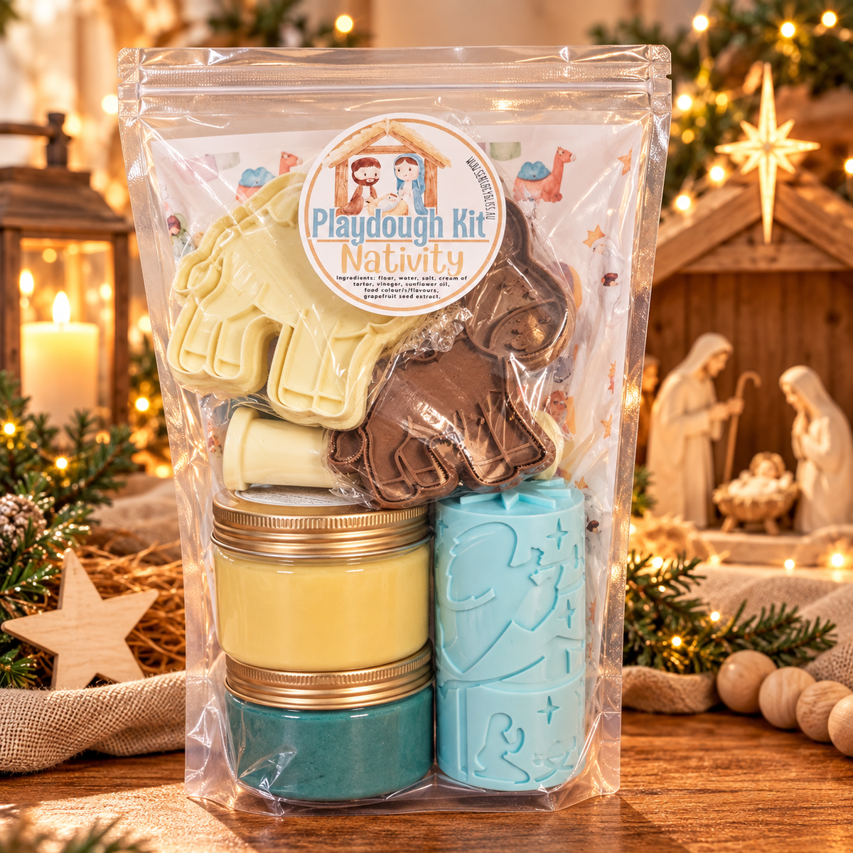 Nativity Scene Playdough Kit - Christian Christmas Edition
