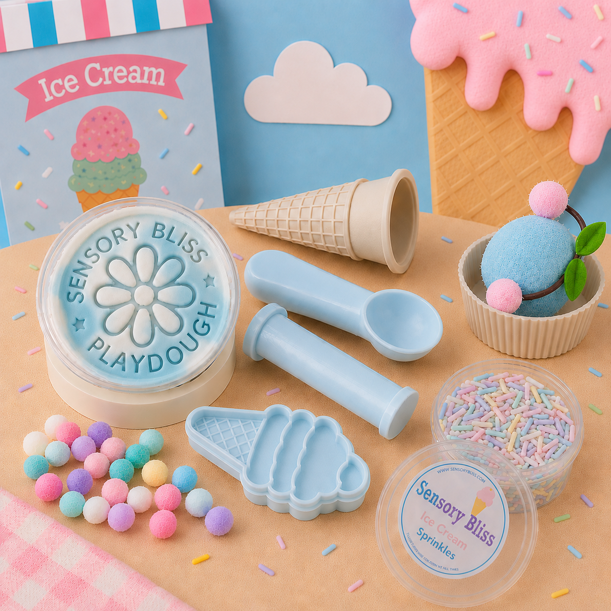 Ice-Cream Playdough Kit - Sweet Scented Playdough