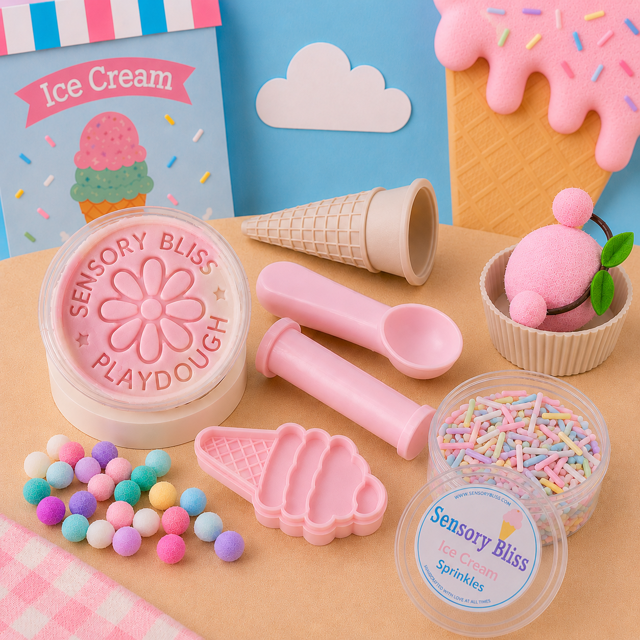 Ice-Cream Playdough Kit - Sweet Scented Playdough
