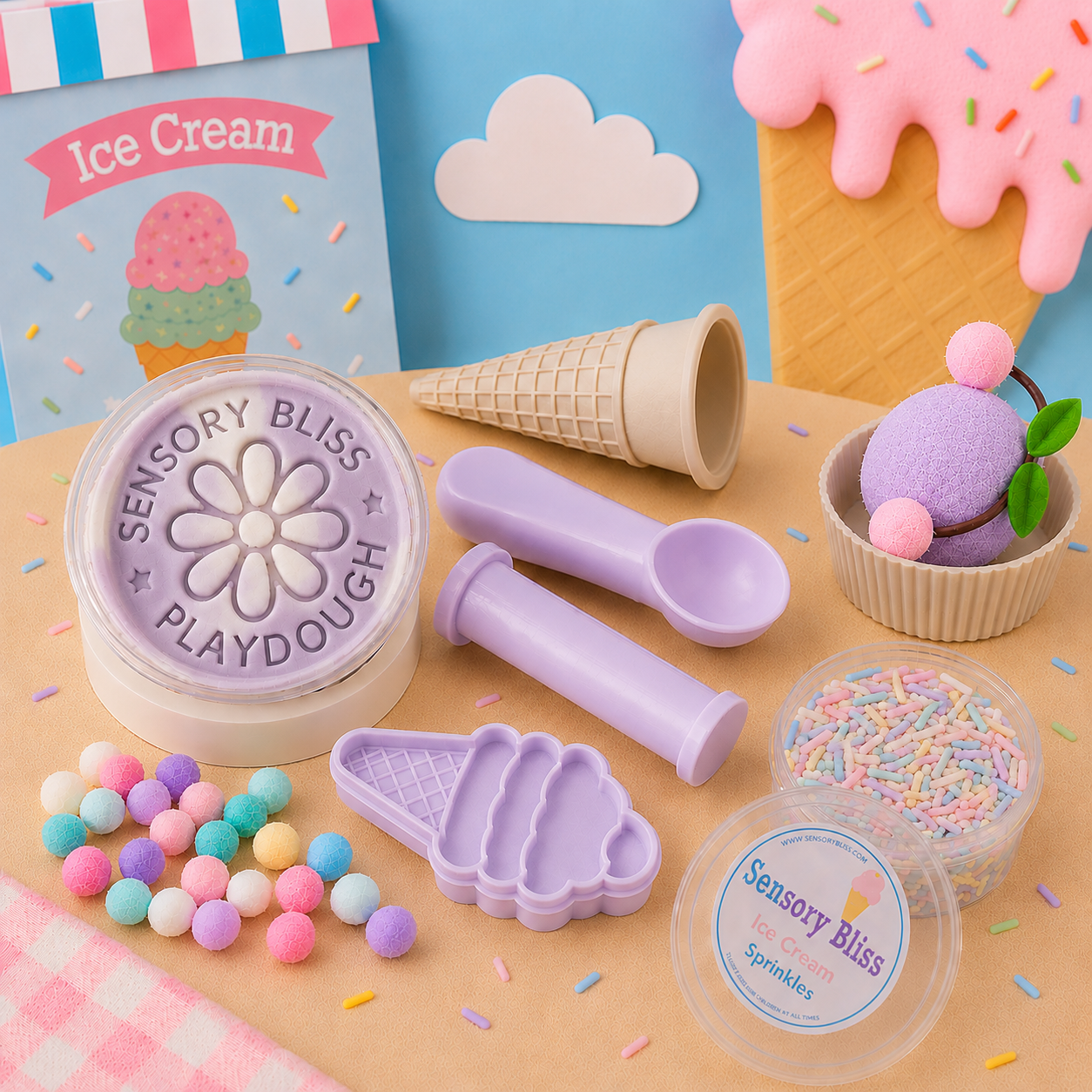 Ice-Cream Playdough Kit - Sweet Scented Playdough