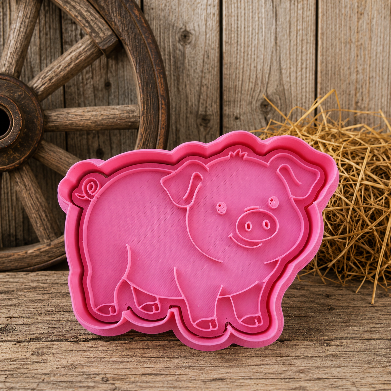On the Farm Playdough Tools - Cutters, Stamp Patterned Roller - Animals