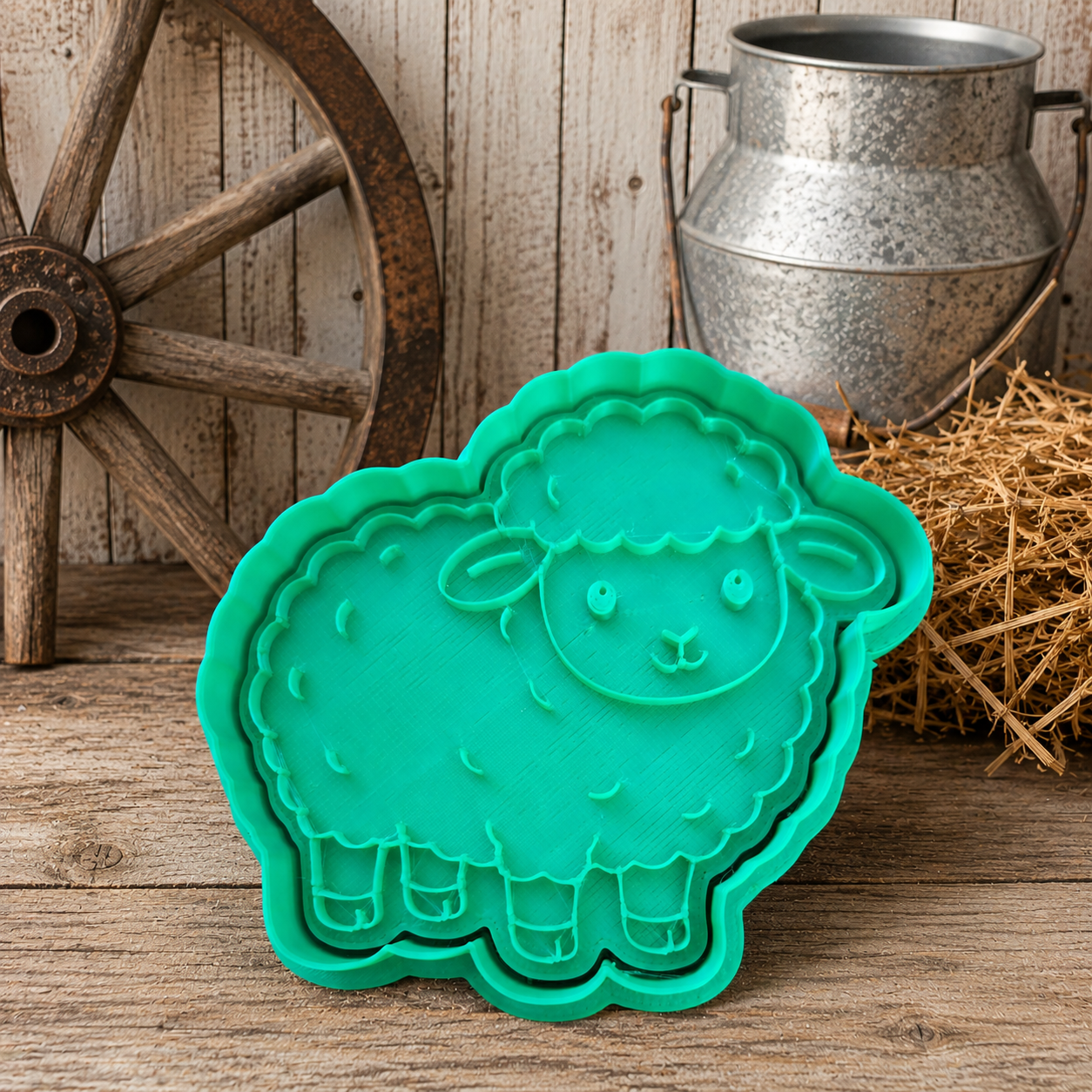 On the Farm Playdough Tools - Cutters, Stamp Patterned Roller - Animals