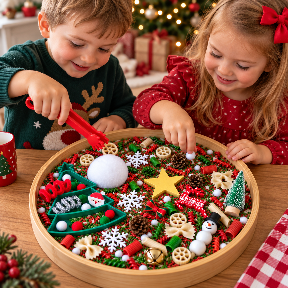 Christmas Pour & Play Kit - Sensory Rice tray filler